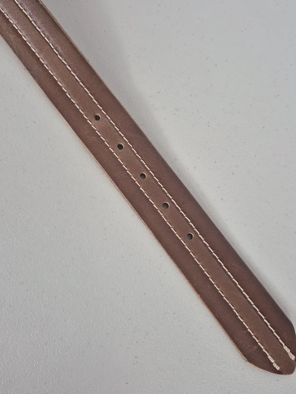 Fossil Men's Brown Leather Belt w/ Double-Row Contrast Stitching - Size 38